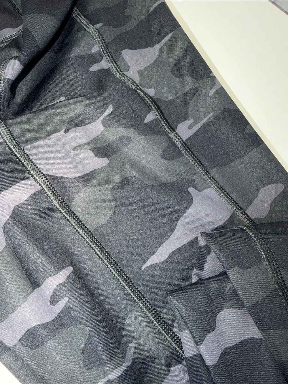Athleta Camo Leggings - Black/Grey Stretch Bottoms